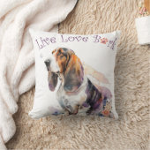 バセットハウンドドッグママフローラ クッション (ブランケット)