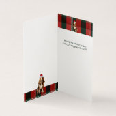 バセットハウンドドッグレッド&グリーンプレイドホリデーカード (内部)