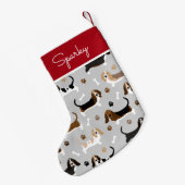 バセットハウンドドッグ名前をカスタムする スモールクリスマスストッキング (裏面 (吊り時))
