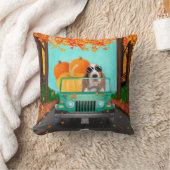 バセットハウンドドッグ秋パンプキン クッション (ブランケット)