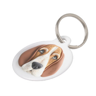 バセットハウンドドッグ3D インスパイア ペット　ネームタグ