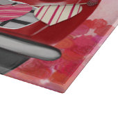 バセットハウンドドライビングカーとハートバレンタイン カッティングボード (角)