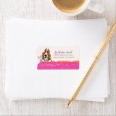 バセットハウンドハッピーカウチドッグピガーリーンク ラベル (インサイチュ)