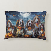 バセットハウンドハロウィン不気味 アクセントクッション (裏面)