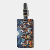 バセットハウンドハロウィン不気味 ラゲッジタグ (正面縦)