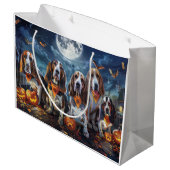 バセットハウンドハロウィン不気味 ラージペーパーバッグ (裏面アングル)