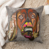 バセットハウンドハンド絵を描装飾用クッション クッション (ブランケット)