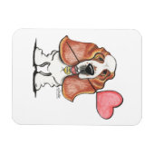 バセットハウンドハートバルーン マグネット (横)