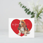 バセットハウンドバレンタイン シーズンポストカード (スタンド正面)