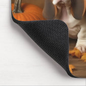 バセットハウンドパピーオータムデライトカボチャ マウスパッド (コーナー)