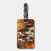 バセットハウンドパピーオータムデライトカボチャ ラゲッジタグ (裏面縦)