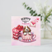 バセットハウンドパピードバレンタインデー シーズンカード (スタンド正面)