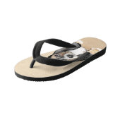 バセットハウンドパピー絵画ズ – オリジナルドッグアート キッズビーチサンダル (アングル)