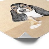 バセットハウンドパピー絵画ズ – オリジナルドッグアート ポスター (角)