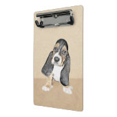 バセットハウンドパピー絵画ズ – オリジナルドッグアート ミニクリップボード (アングル2)