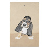 バセットハウンドパピー絵画ズ – オリジナルドッグアート ミニクリップボード (裏面)
