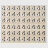 バセットハウンドパピー絵画ズ – オリジナルドッグアート ラッピングペーパー (フラット)