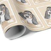 バセットハウンドパピー絵画ズ – オリジナルドッグアート ラッピングペーパー (ロールコーナー)