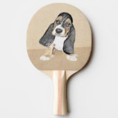 バセットハウンドパピー絵画ズ – オリジナルドッグアート 卓球ラケット (裏面)