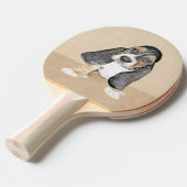 バセットハウンドパピー絵画ズ – オリジナルドッグアート 卓球ラケット (正面アングル)