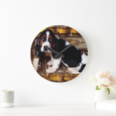 バセットハウンドパピー ラージ壁時計 (ホーム)