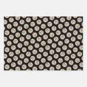 バセットハウンドパピ絵を描ーの3色かわいいドッグアート ラッピングペーパーシート (正面3)