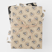 バセットハウンドパピ絵を描ーの3色かわいいドッグアート ラッピングペーパーシート (インサイチュ)