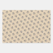 バセットハウンドパピ絵を描ーの3色かわいいドッグアート ラッピングペーパーシート (正面)