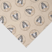 バセットハウンドパピ絵を描ーの3色かわいいドッグアート 薄葉紙 (詳細)