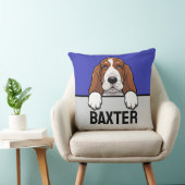 バセットハウンドパーソナライズされたンかわいい子犬の恋人 クッション (椅子)