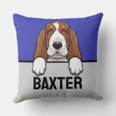 バセットハウンドパーソナライズされたンかわいい子犬の恋人 クッション (裏面)