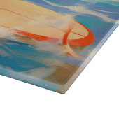 バセットハウンドビーチサーフィン絵画ズ カッティングボード (角)