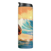 バセットハウンドビーチサーフィン絵画ズ タンブラー (回転右)