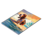バセットハウンドビーチサーフィン絵画ズ ノートブック (左側)