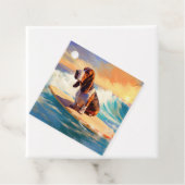 バセットハウンドビーチサーフィン絵画ズ フェイバータグ (インサイチュ)