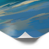 バセットハウンドビーチサーフィン絵画ズ ポスター (コーナー)