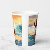 バセットハウンドビーチサーフィン絵画ズ 紙コップ (右)