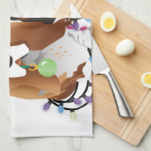 バセットハウンドピースラブジョイクリスマスデザイン キッチンタオル (四つ折り)