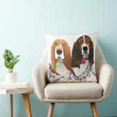 バセットハウンドピースラブジョイクリスマスデザイン クッション (椅子)