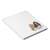 バセットハウンドピースラブジョイクリスマスデザイン ノートパッド (アングル)