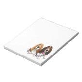 バセットハウンドピースラブジョイクリスマスデザイン ノートパッド (回転)