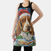 バセットハウンドホリデーベーキング:フェスティバルクリスマス エプロン (インサイチュ)