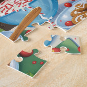 バセットハウンドホリデーベーキング:フェスティバルクリスマス ジグソーパズル (側面)