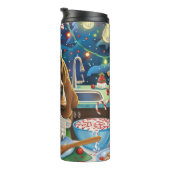 バセットハウンドホリデーベーキング:フェスティバルクリスマス タンブラー (回転右)