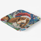 バセットハウンドホリデーベーキング:フェスティバルクリスマス ペーパープレート (傾斜あり)