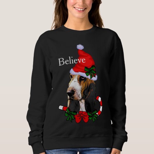 バセットハウンドラバーズ クリスマス スウェットシャツ (正面)