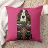 バセットハウンドラブ明るい赤紫色ピンク クッション (ブランケット)