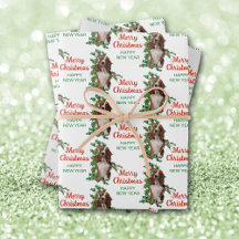 バセットハウンドレッドベリーホリークリスマス