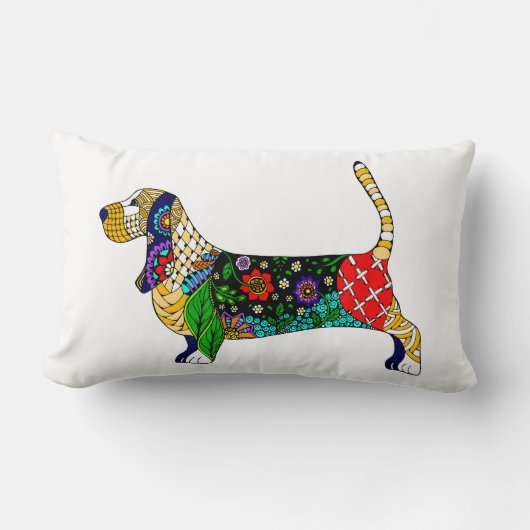 バセットハウンド枕 ランバークッション (正面)