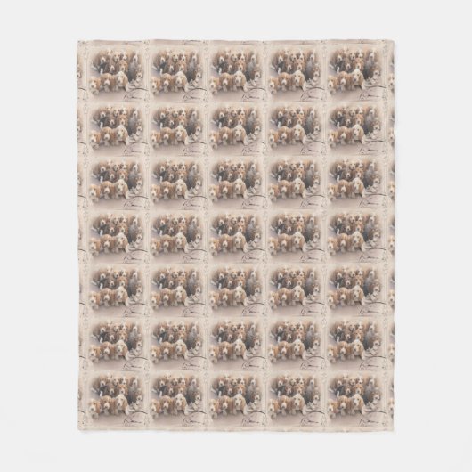 バセットハウンド毛布 フリースブランケット (正面)